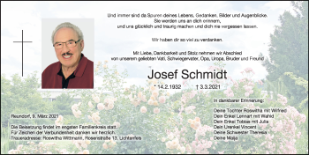 Traueranzeige von Josef Schmidt von Neue Presse Coburg