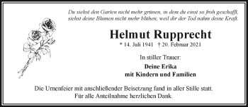 Traueranzeige von Helmut Rupprecht von Frankenpost