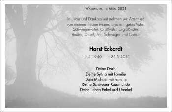 Traueranzeige von Horst Eckardt von Südthüringer Presse