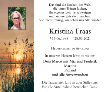 Traueranzeige von Kristina Fraas von Frankenpost
