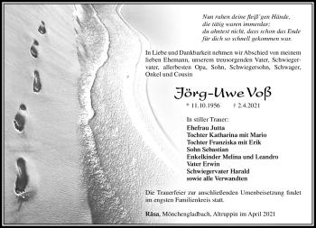 Traueranzeige von Jörg-Uwe Voß von Südthüringer Presse