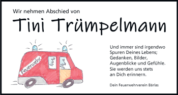 Traueranzeige von Tini Trümpelmann von Frankenpost