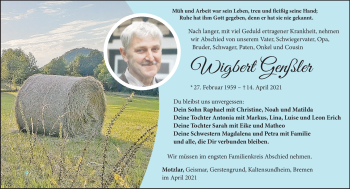 Traueranzeige von Wigbert Genßler von Südthüringer Presse