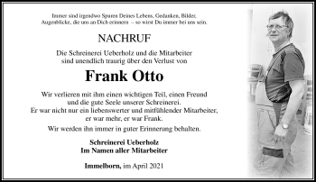 Traueranzeige von Frank Otto von Südthüringer Presse
