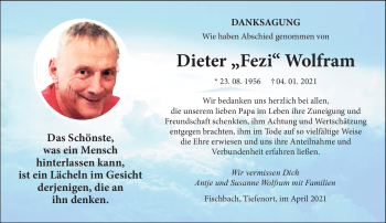Traueranzeige von Dieter Wolfram von Südthüringer Presse