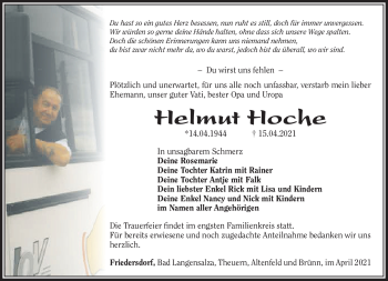 Traueranzeige von Helmut Hoche von Südthüringer Presse