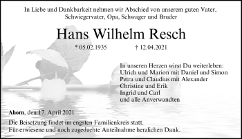 Traueranzeige von Hans Resch von Neue Presse Coburg