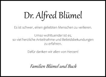 Traueranzeige von Alfred Blümel von Neue Presse Coburg