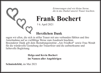 Traueranzeige von Frank Bochert von Südthüringer Presse