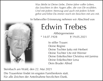 Traueranzeige von Edwin Trebes von Neue Presse Coburg