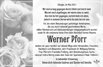 Traueranzeige von Werner Pforr von Südthüringer Presse