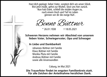 Traueranzeige von Benno Büttner von Neue Presse Coburg
