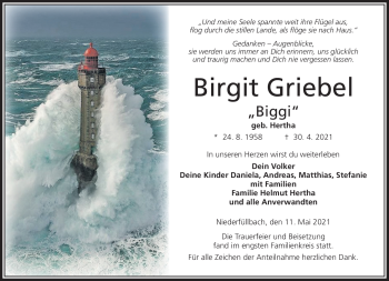 Traueranzeige von Birgit Griebel von Neue Presse Coburg