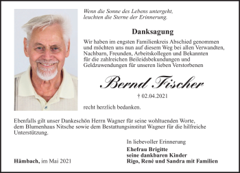 Traueranzeige von Bernd Fischer von Südthüringer Presse