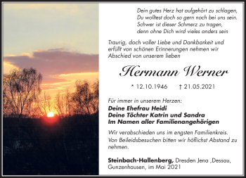Traueranzeige von Hermann Werner von Südthüringer Presse