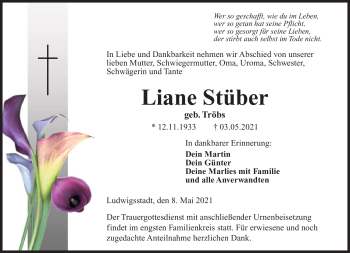 Traueranzeige von Liane Stüber von Neue Presse Coburg
