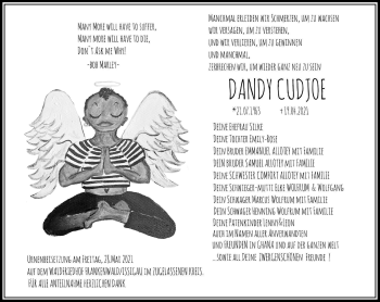 Traueranzeige von Dandy Cudjoe von Frankenpost