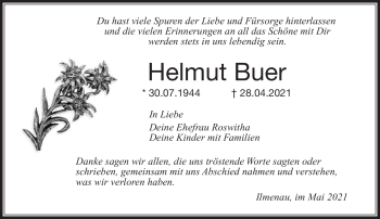 Traueranzeige von Helmut Buer von Südthüringer Presse