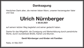 Traueranzeige von Ulrich Nürnberger von Frankenpost
