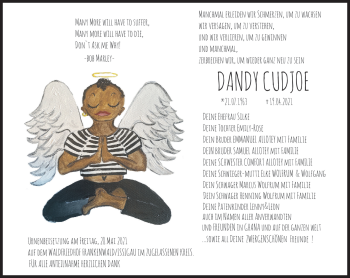 Traueranzeige von Dandy Cudjoe von Frankenpost