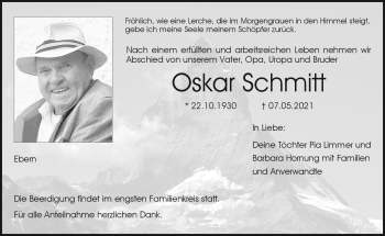 Traueranzeige von Oskar Schmitt von Neue Presse Coburg