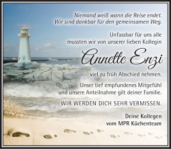 Traueranzeige von Annette Enzi von Südthüringer Presse
