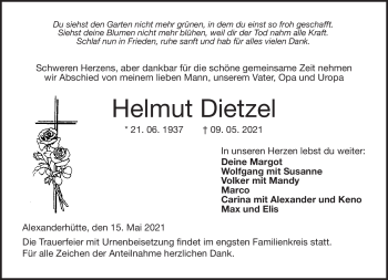 Traueranzeige von Helmut Dietzel von Neue Presse Coburg