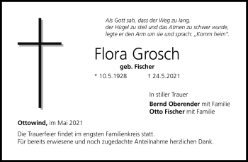 Traueranzeige von Flora Grosch von Neue Presse Coburg
