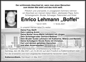 Traueranzeige von Enrico Lehmann von Südthüringer Presse
