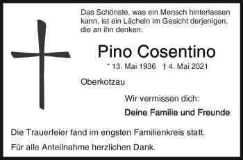 Traueranzeige von Pino Cosentino von Frankenpost