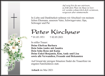 Traueranzeige von Peter Kirchner von Südthüringer Presse