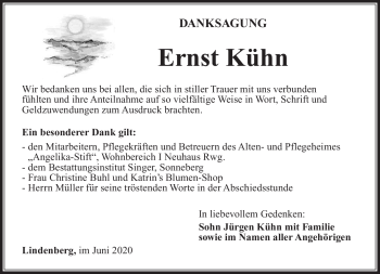 Traueranzeige von Ernst Kühn von Südthüringer Presse