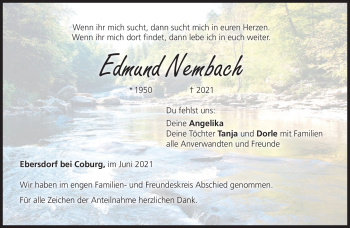 Traueranzeige von Edmund Nembach von Neue Presse Coburg