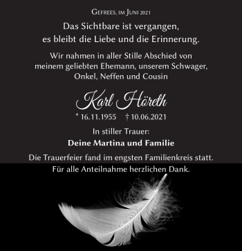 Traueranzeige von Karl Höreth von Frankenpost