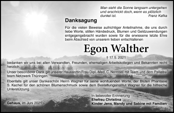 Traueranzeige von Egon Walter von Südthüringer Presse