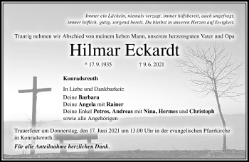 Traueranzeige von Hilmar Eckardt von Frankenpost