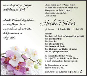 Traueranzeige von Heike Röther von Südthüringer Presse