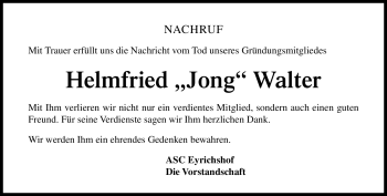 Traueranzeige von Helnfried 