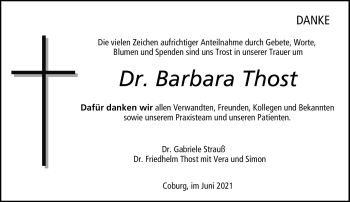 Traueranzeige von Barbara Thost von Neue Presse Coburg