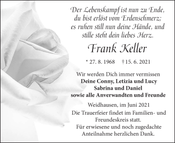 Traueranzeige von Frank Keller von Neue Presse Coburg
