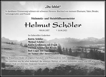 Traueranzeige von Helmut Schöler von Südthüringer Presse