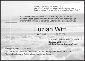 Traueranzeige von Luzian Witt von Neue Presse Coburg