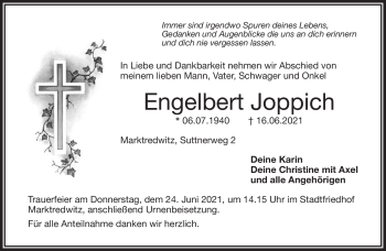 Traueranzeige von Engelbert Joppich von Frankenpost