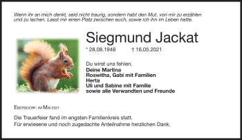 Traueranzeige von Siegmund Jackat von Neue Presse Coburg