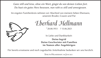 Traueranzeige von Eberhard Hellmann von Südthüringer Presse
