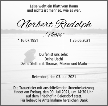 Traueranzeige von Norbert Rudolph von Neue Presse Coburg