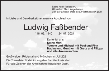 Traueranzeige von Lduwig Faßbender von Neue Presse Coburg