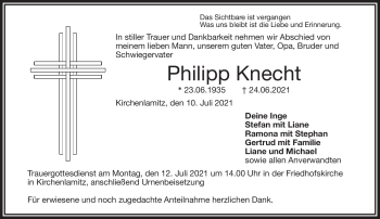 Traueranzeige von Philipp Knecht von Frankenpost