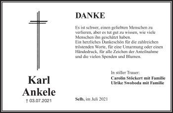Traueranzeige von Karl Ankele von Frankenpost