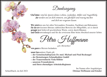 Traueranzeige von Petra Hoffmann von Südthüringer Presse